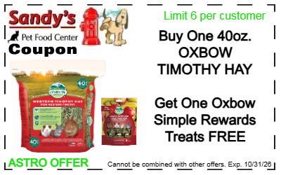 Oxbow Hay and Treats - Free Treats